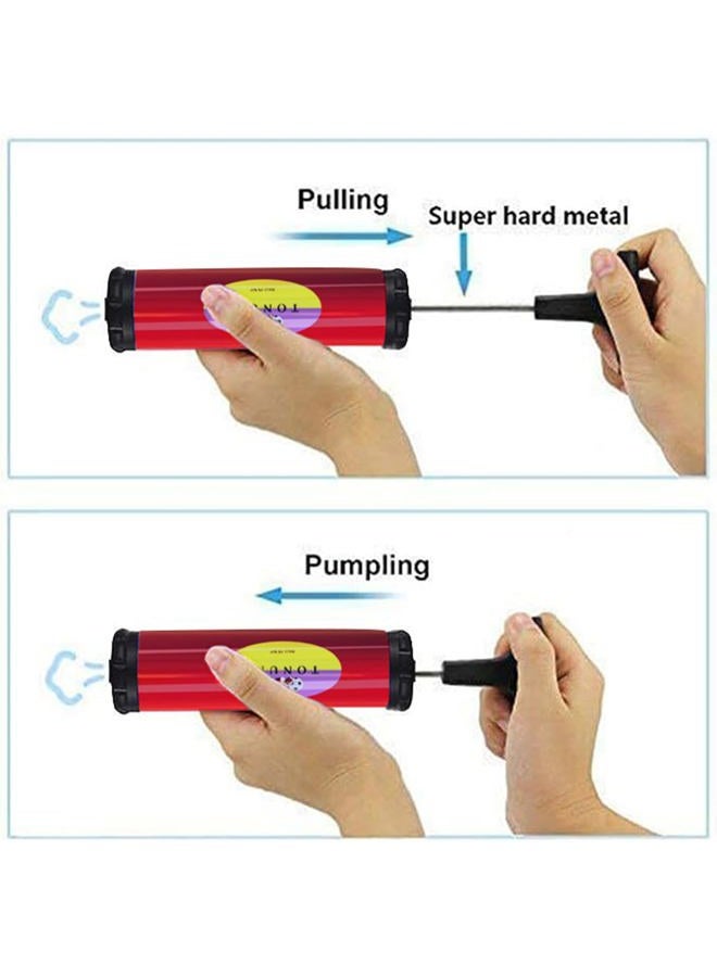 TONUNI Portable Air Pump,Ball Pump Inflator Kit with Needle,Nozzle, Extension Hose for Soccer Basketball Football Volleyball Water Polo Rugby Exercise Sports Ball Balloon Swim Inflatables (RED) - Image 3
