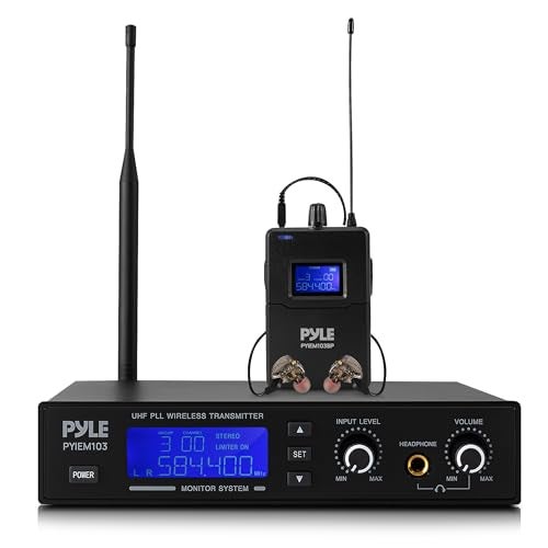 Pyle Wireless in-Ear Monitor System - Pro Metal IEM with Bodypack Receiver, 220 Frequencies, Stereo L&R Inputs, Mono Output, 164 ft Range, Passive Noise Cancelling for Stage, Studio, Live Performance - Image 1