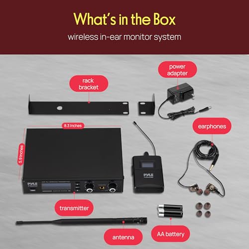 Pyle Wireless in-Ear Monitor System - Pro Metal IEM with Bodypack Receiver, 220 Frequencies, Stereo L&R Inputs, Mono Output, 164 ft Range, Passive Noise Cancelling for Stage, Studio, Live Performance - Image 3