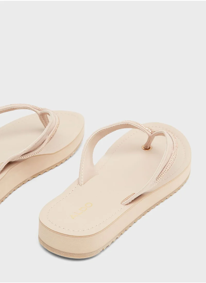 الدو Polo Flip Flops Beige