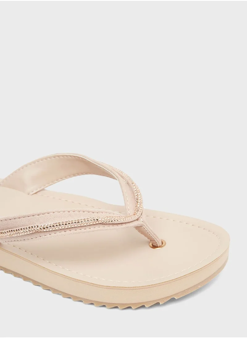 ALDO Polo Flip Flops Beige