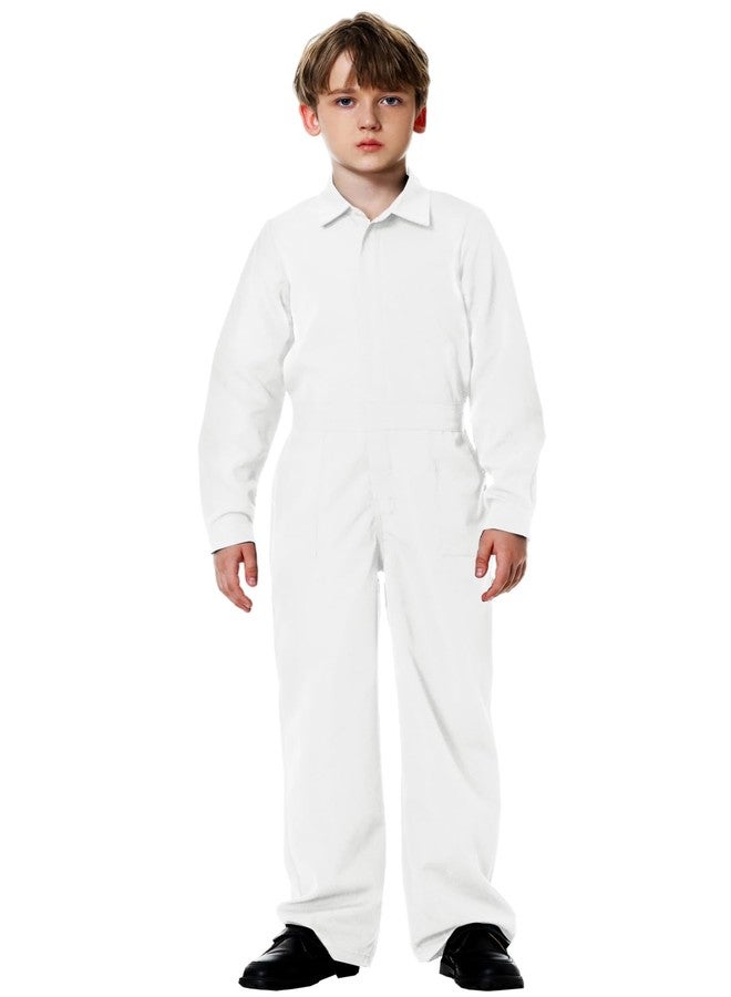 AOBUTE Halloween Mechanic Killer Suit for Kid Holiday Long Sleeve Caddy Outfits White 13-14 Years - Image 2