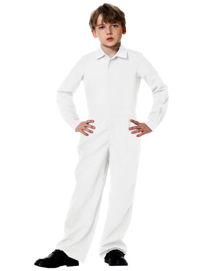 AOBUTE Halloween Mechanic Killer Suit for Kid Holiday Long Sleeve Caddy Outfits White 13-14 Years - Image 4