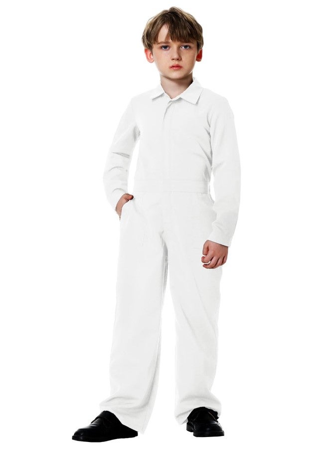 AOBUTE Halloween Mechanic Killer Suit for Kid Holiday Long Sleeve Caddy Outfits White 13-14 Years - Image 3
