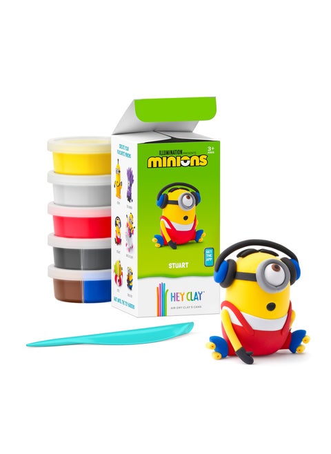 Minions Stuart Colourful modelling air-dry clay, 5 cans with fun interactive app for kids 3 years +
