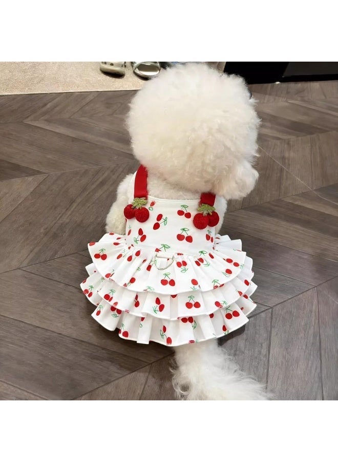 Sweet Cherry Dog Dress White - Image 2