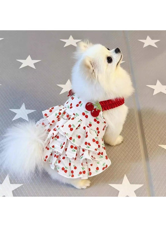 Sweet Cherry Dog Dress White - Image 1