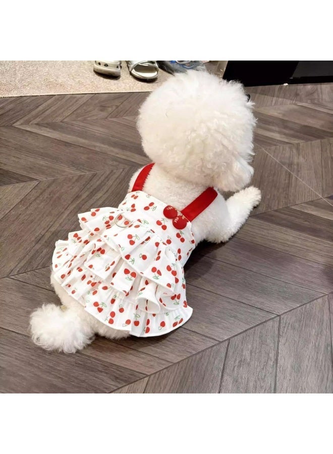 Sweet Cherry Dog Dress White - Image 3