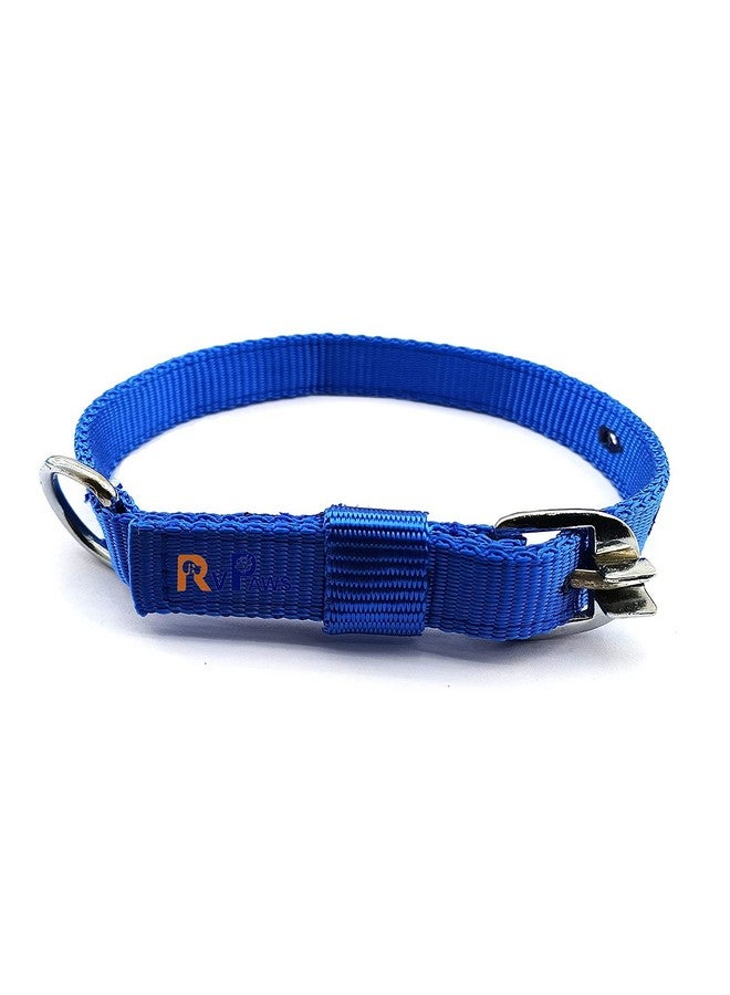 Nylon 22 Mm Leash And Collar Set, Adjustable Soft Plain Strip Dog 0.75 Inch Collar & Leash Set For Small And Medium Breeds Dog And Puppies (Blue) - Image 3