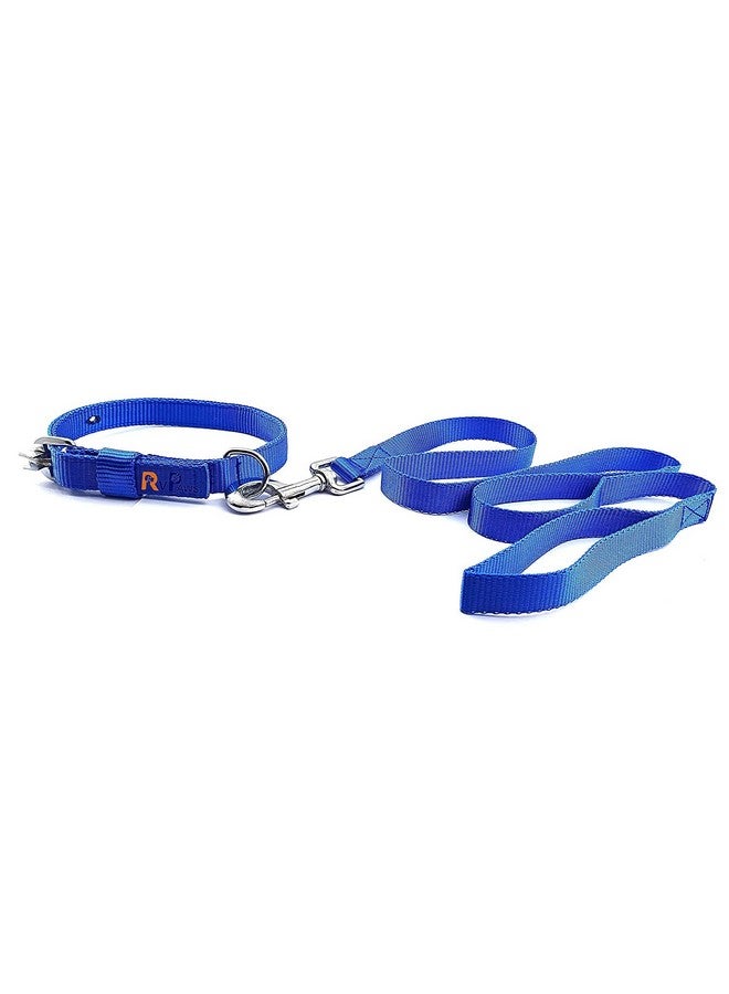 Nylon 22 Mm Leash And Collar Set, Adjustable Soft Plain Strip Dog 0.75 Inch Collar & Leash Set For Small And Medium Breeds Dog And Puppies (Blue) - Image 5