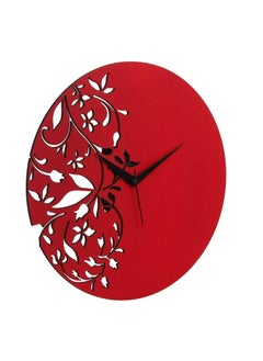 Webelkart Webelkart Stylish Beautiful Wooden Round Wall Clock Without Glass (30 cm x 30 cm x 2.8 cm, Red)  - Image 4