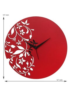 Webelkart Webelkart Stylish Beautiful Wooden Round Wall Clock Without Glass (30 cm x 30 cm x 2.8 cm, Red)  - Image 3
