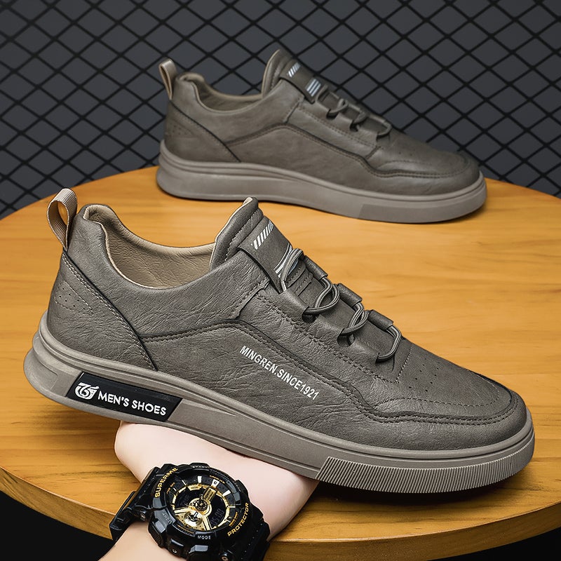 Men'S Shoes Autumn Black Labor Protection Work Board Shoes Men'S Kitchen Work Casual Leather Shoes - Image 4