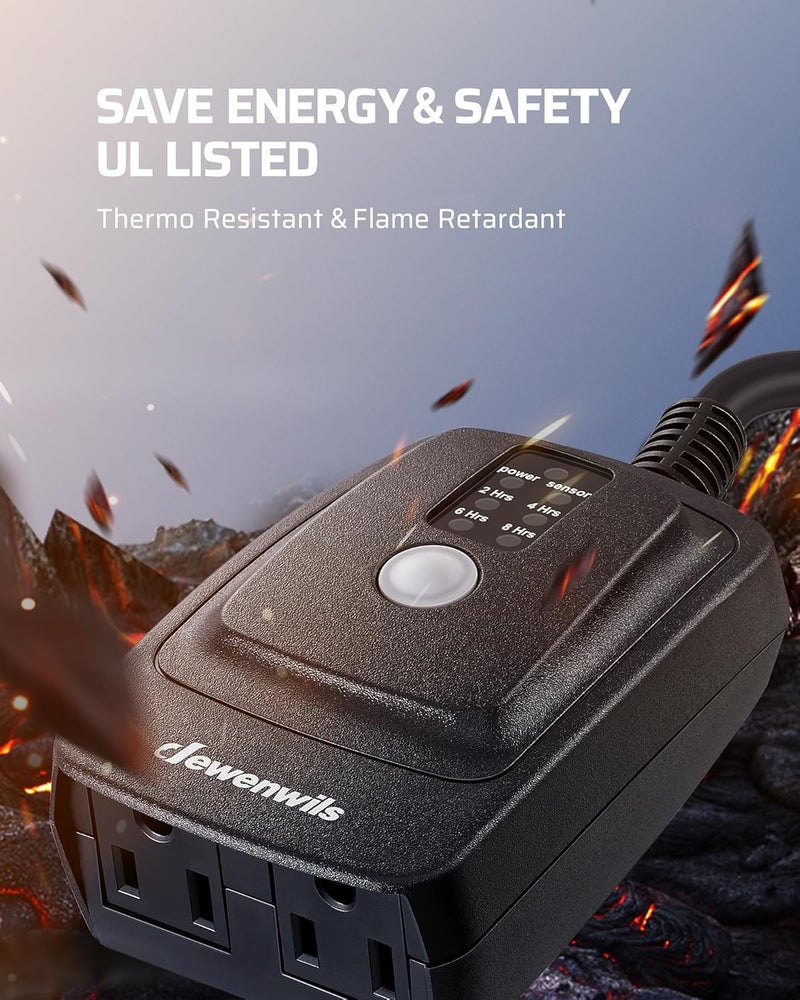 DEWENWILS Outdoor Timer Outlet Waterproof, Outdoor Timer for Lights, 100 ft Remote Control with 2 Grounded Electrical Outlets for Christmas, Household, 15A 1/2HP UL Listed - Image 3