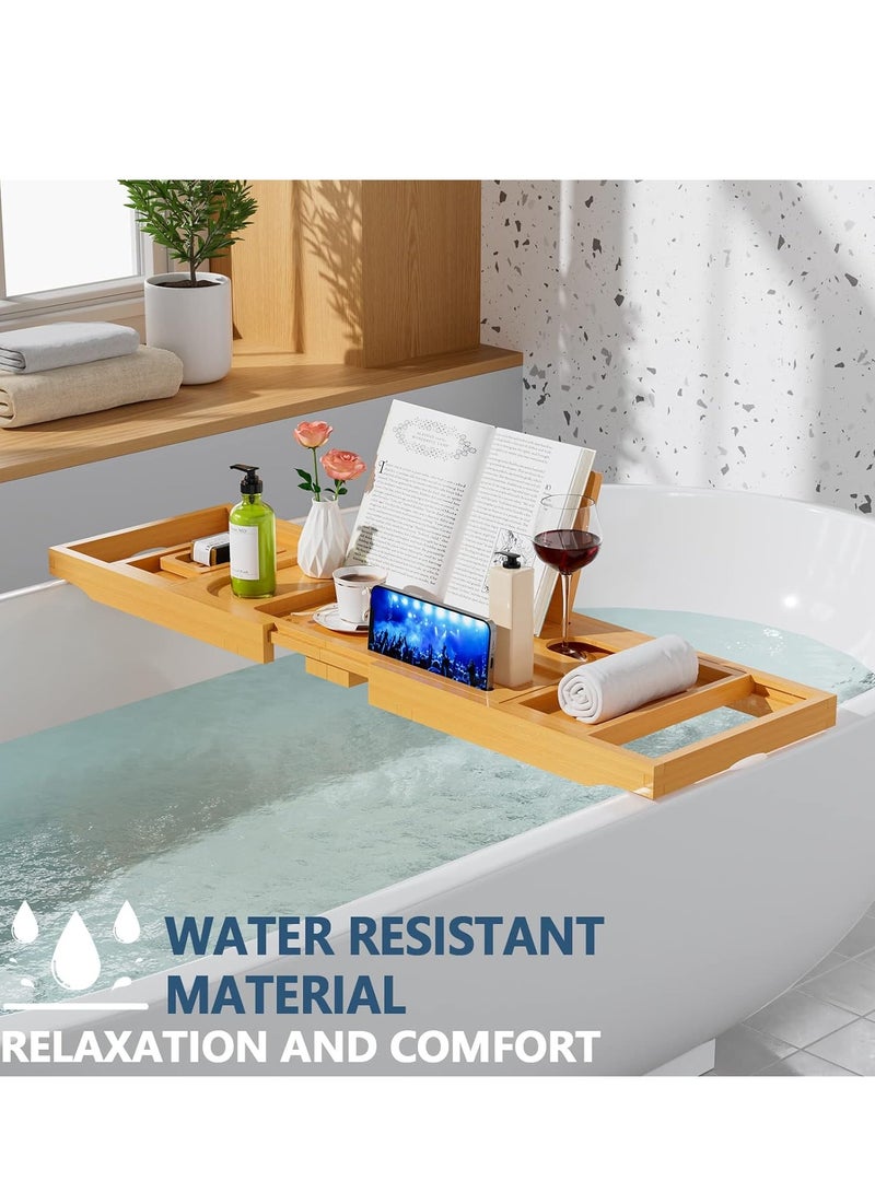 Yirilan Yirilan Premium Bathtub Tray Caddy - Expandable Bath tray - Unique House Warming Gifts, New Home, Anniversary & Wedding Gifts for Couple, Bridal Shower Gift for Women  - Image 5
