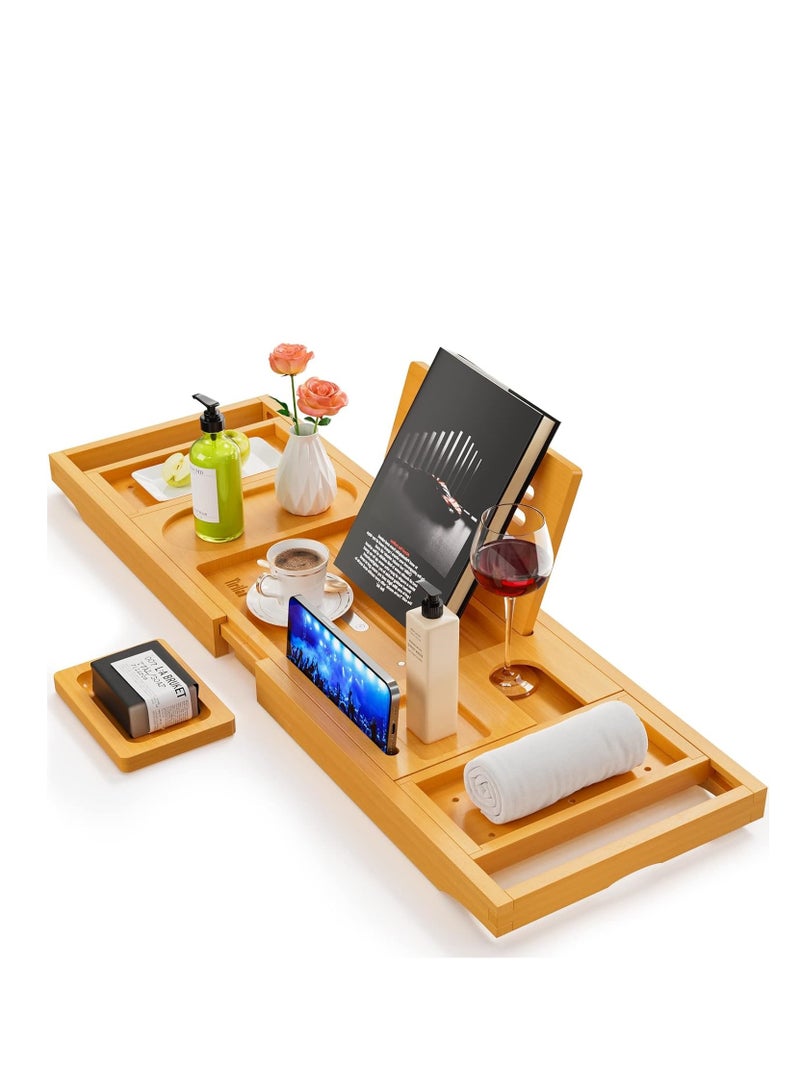 Yirilan Yirilan Premium Bathtub Tray Caddy - Expandable Bath tray - Unique House Warming Gifts, New Home, Anniversary & Wedding Gifts for Couple, Bridal Shower Gift for Women  - Image 1