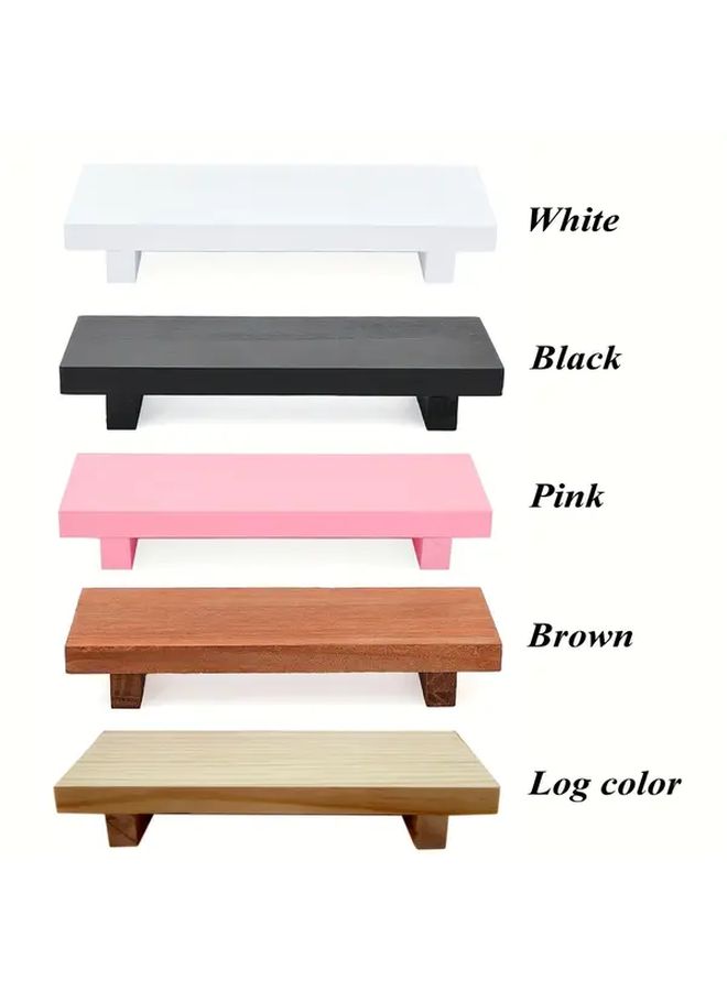 1PC Rustic Wooden Bathroom Tray Farmhouse Decor Countertop Organizer Stand With Soap Holder Natural Solid Wood Display Base For Bathroom Or Kitchen Minimalist Design For Toothbrushes And Candles Log Color - Image 3