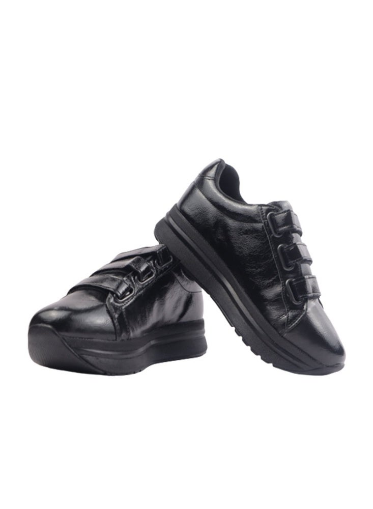 كراش حذاء رياضي كاجوال جلد - أسود - Image 3