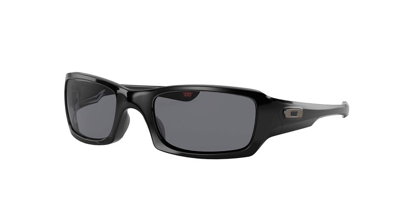 Oakley Mens OO9238 Fives Squared Rectangular Sunglasses, Polished Black/Grey, 54 mm - Image 1
