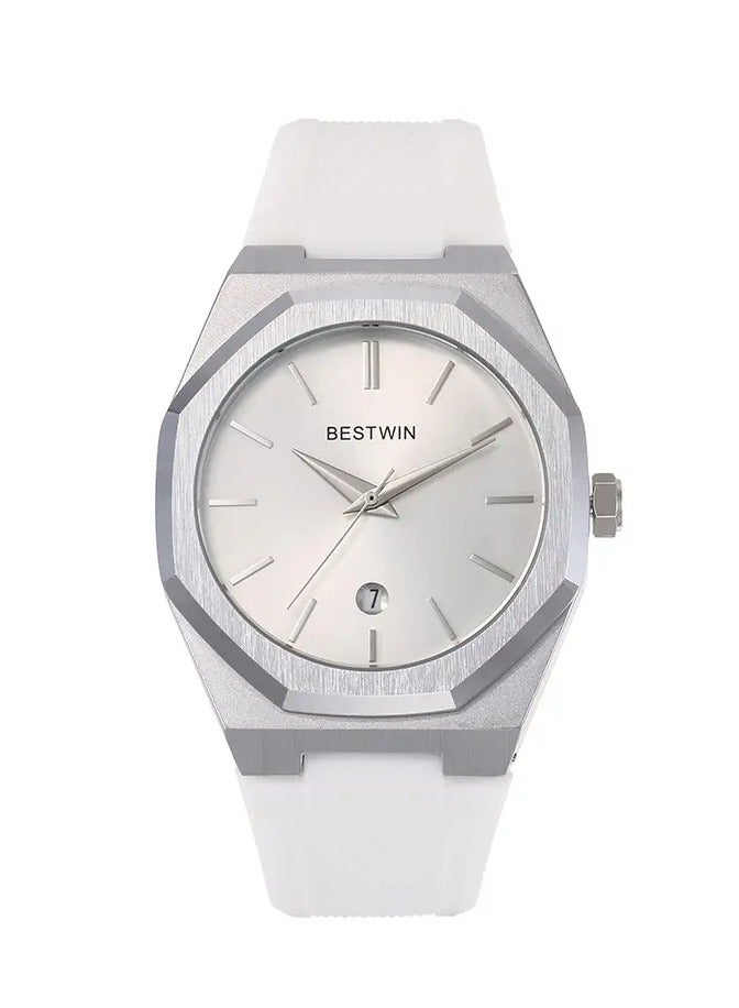 Men's casual watch from Bestwin, waterproof, high quality, with a silicone strap