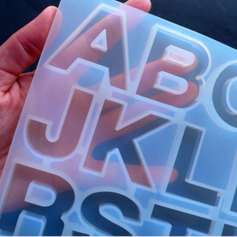 Artool NOLAAI ARTOOL Silicone Alphabet and Number Resin Art Mold Creative DIY Multipurpose Keychains Pendant Art and Craft Making Silicone Mold Epoxy Resin Letter and Number Frame Mould (A34) - Image 3