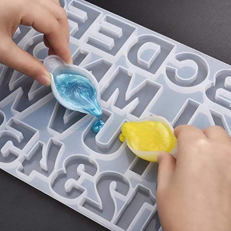 Artool NOLAAI ARTOOL Silicone Alphabet and Number Resin Art Mold Creative DIY Multipurpose Keychains Pendant Art and Craft Making Silicone Mold Epoxy Resin Letter and Number Frame Mould (A34) - Image 5