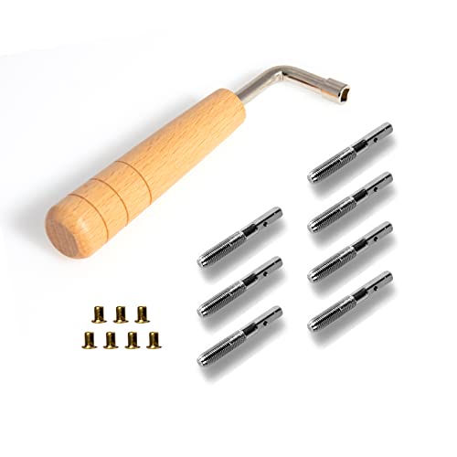 Cheerock 7Pcs Tuning Pin Nails for Lyre Harp Strings and Other Small Harp Musical Stringed Instrument with L-shape Tuning Wrench - Image 1