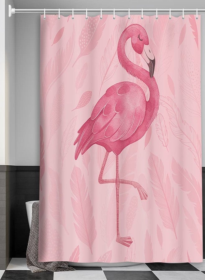 MERCHR Pink Shower Curtain, Cute Flamingo Shower Curtains, Modern Art Boho Bath Curtains, Pink Bathroom Accessories Set 71x71 Inches - Image 4