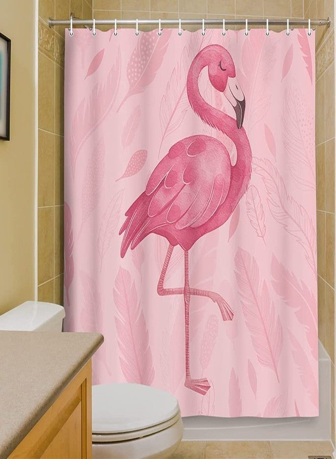 MERCHR Pink Shower Curtain, Cute Flamingo Shower Curtains, Modern Art Boho Bath Curtains, Pink Bathroom Accessories Set 71x71 Inches - Image 2