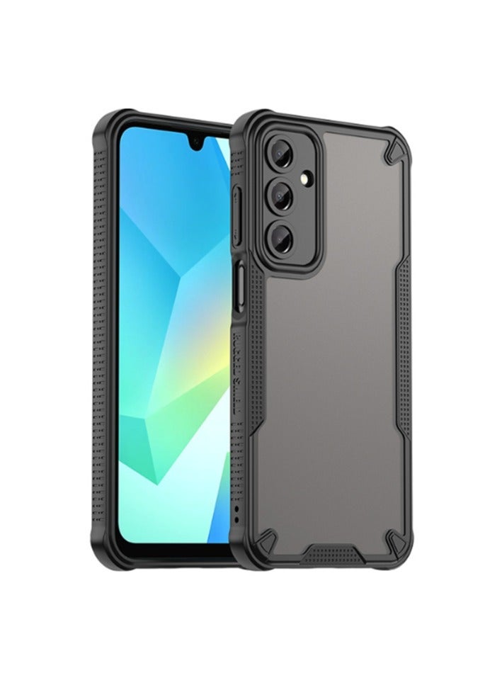 for Samsung Galaxy A16 4G/5G Case, TPU + PC Cover Full Portection Shockproof Flexible Frosted Phone Case for Samsung Galaxy A16 4G/5G, Black - Image 1