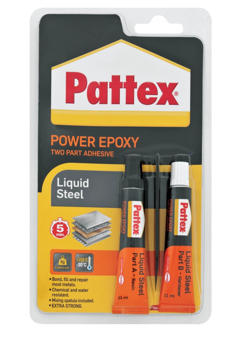 PATTEX Power Epoxy Liquid Steel Two Part Adhesive, 2x11ml - Image 5