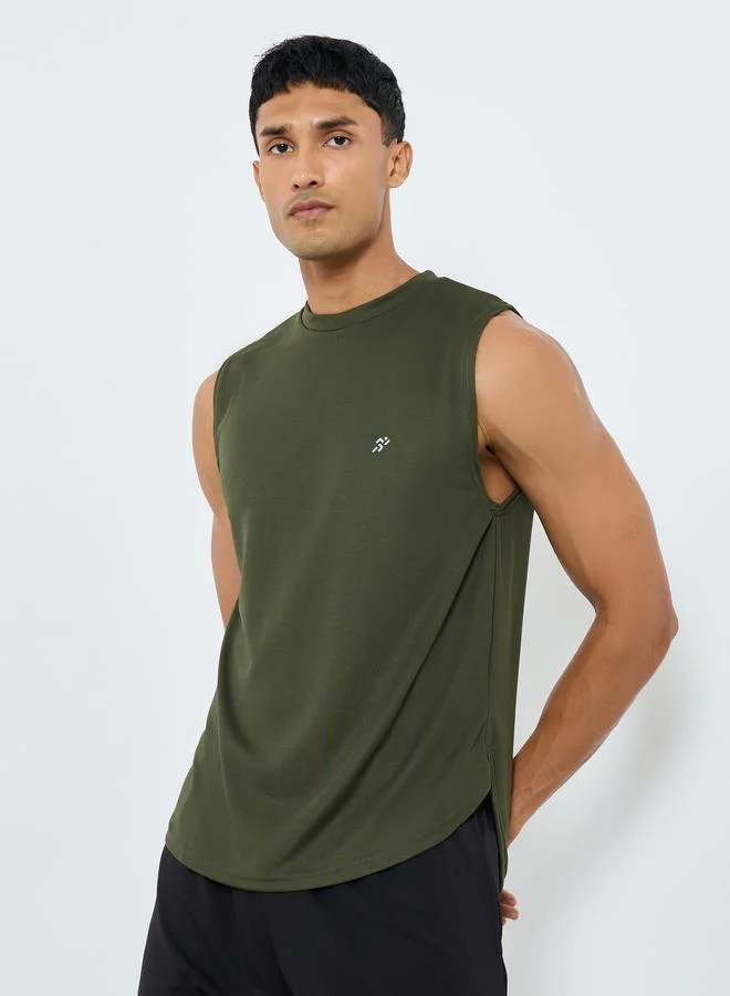 Styli Styli Breathable Knit Mesh Tank with Side Slit