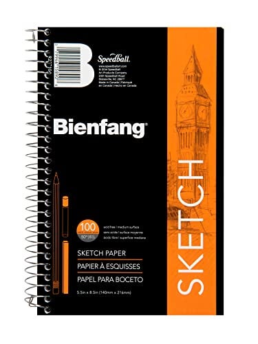 Bienfang Sketch Pad 5.5x8.5 Inch, 100 Sheets of 60lb 90gsm Art Paper, Spiral Bound Sketch Book Drawing Notebook - Image 1