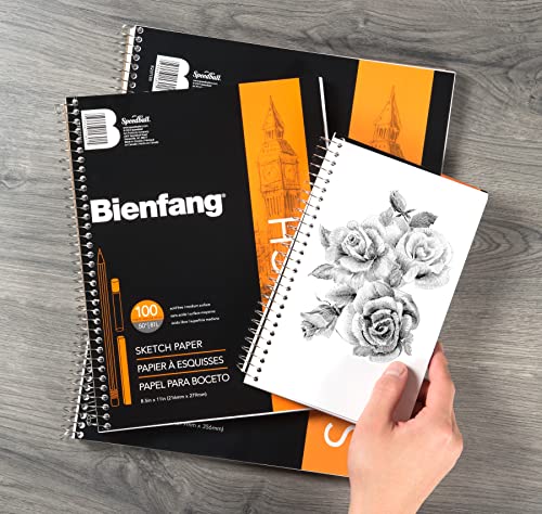 Bienfang Sketch Pad 5.5x8.5 Inch, 100 Sheets of 60lb 90gsm Art Paper, Spiral Bound Sketch Book Drawing Notebook - Image 5