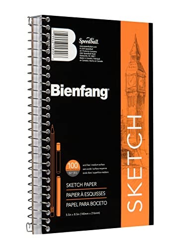 Bienfang Sketch Pad 5.5x8.5 Inch, 100 Sheets of 60lb 90gsm Art Paper, Spiral Bound Sketch Book Drawing Notebook - Image 2