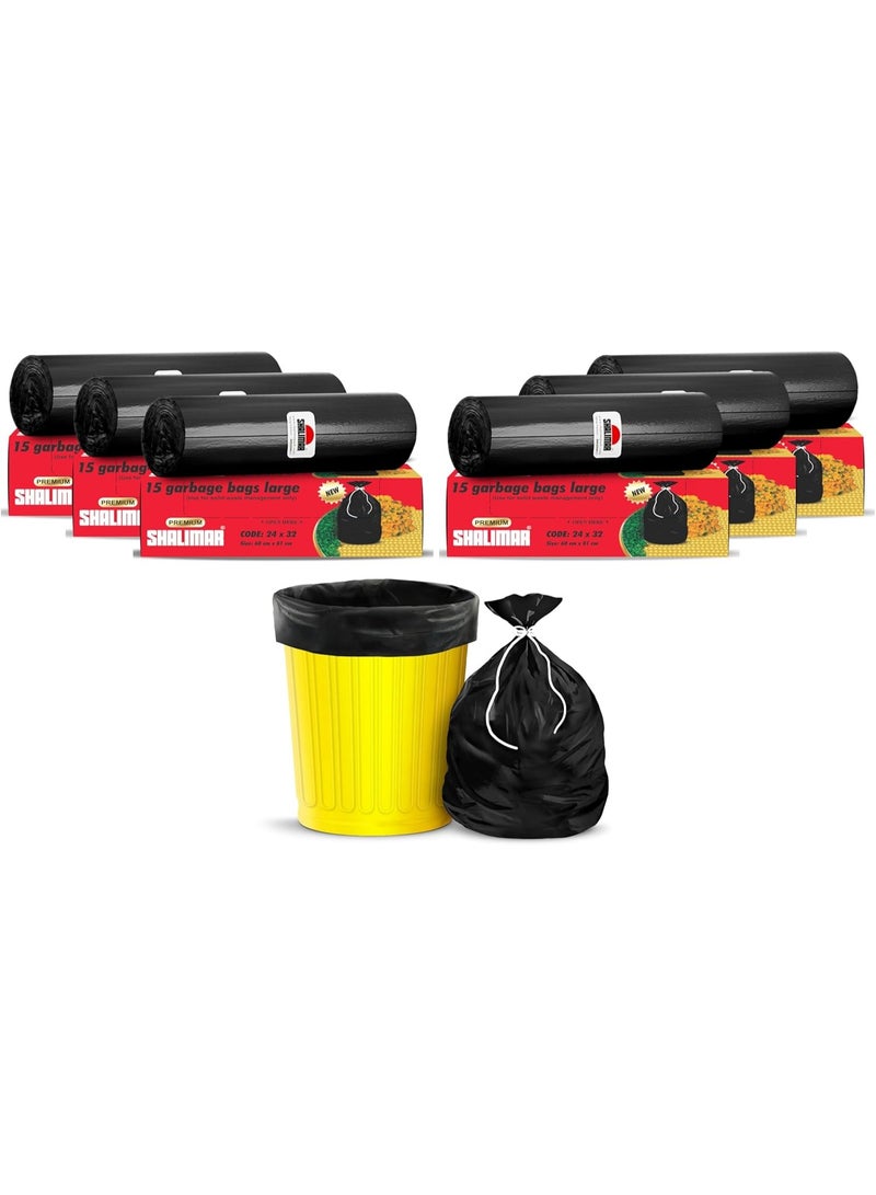 شاليمار بريميوم OXO - شاليمار القابلة للتحلل الحيوي 90 قطعة - كيس قمامة ثقيل سعة 35 جالون، عطر لافندر – سلة مهملات/أكياس نفايات/نفايات مقاومة للتسرب – 152x206 سم سم – يتسع لصناديق 25 إلى 35 جالون – أسود - Image 1
