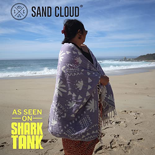 Sand Cloud Turkish Beach Towel - Sand Free - 100% Organic Turkish Cotton Yarn - Quick Dry Towel for Beach, Picnic Blanket or Throw - As Seen on Shark Tank - Boho (Purple) - Image 2