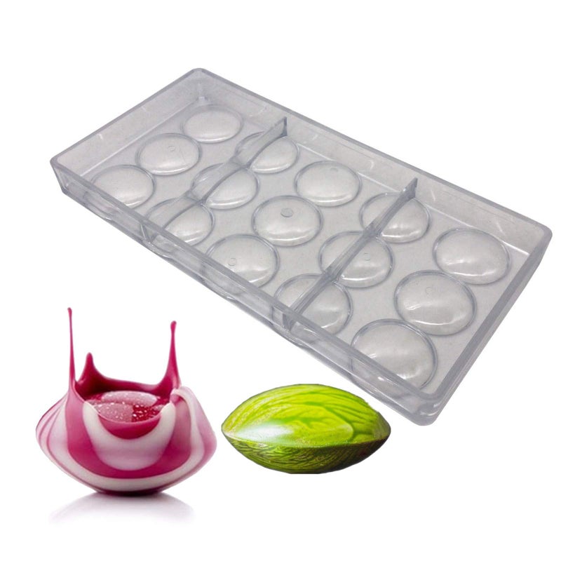 Goldbaking Oblate Chocolate Mold Volcanic Polycarbonate Chocolate Moulds PC Candy Forms - Image 1