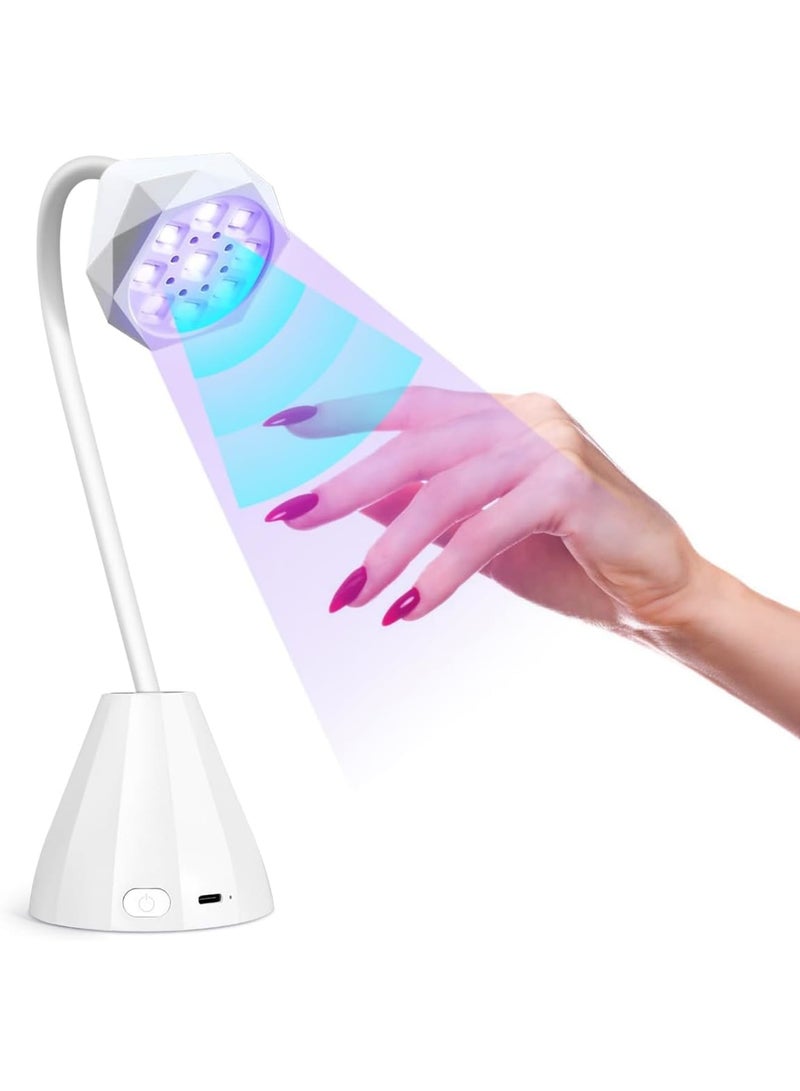 SOLARAE UV LED Nail Lamp with Sensor, 27W Mini Gel UV Light Nail Dryer for Gel Nails Polish Curing, Portable Small Manicure Dryer Flash Cure Light with Gooseneck for Salon Nail, Home Use, Travel - Image 1