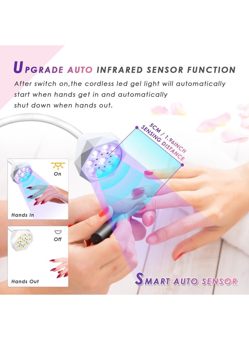 SOLARAE UV LED Nail Lamp with Sensor, 27W Mini Gel UV Light Nail Dryer for Gel Nails Polish Curing, Portable Small Manicure Dryer Flash Cure Light with Gooseneck for Salon Nail, Home Use, Travel - Image 3