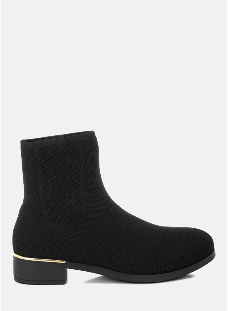 London Rag Women's Knitted Sock Boots in Black