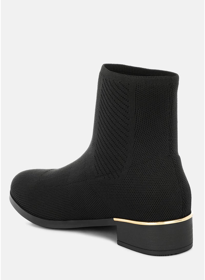 London Rag Women's Knitted Sock Boots in Black - Image 5