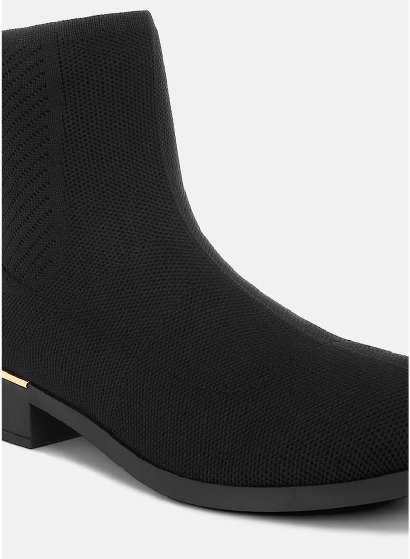 London Rag Women's Knitted Sock Boots in Black - Image 4