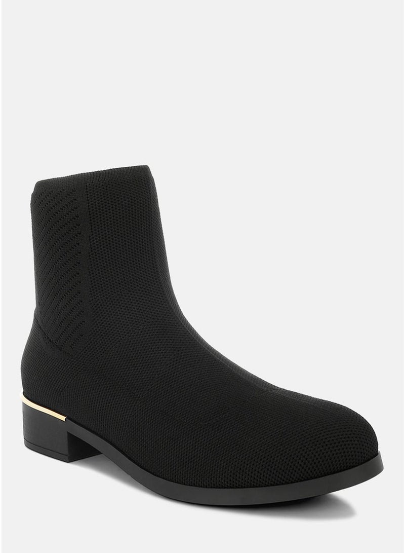 London Rag Women's Knitted Sock Boots in Black - Image 3