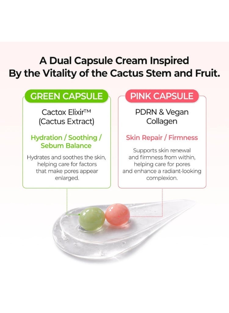دكتور ميلاكسين د. ميلاكسين Cactox Pore Dual Capsule Cream - كريم وجه مرطب لتقليل مظهر المسام مع خلاصة الصبار وPDRN وكولاجين نباتي - Image 4