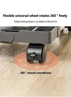 Flash Hawk Mobile CPU Stand Adjustable Computer Tower Stand with 4 Caster Wheels Fits Most PC  - Image 3