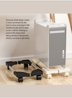 Flash Hawk Mobile CPU Stand Adjustable Computer Tower Stand with 4 Caster Wheels Fits Most PC  - Image 5