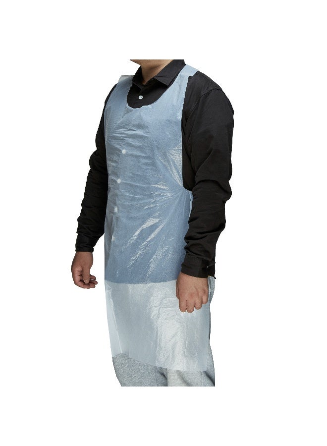 Restaurantware 42 × 27.5 بوصة مآزر قابلة للتصرف، 1000 مئزر واقي قابل للتصرف للبالغين - خفيف الوزن، غير محدد الجنس، مآزر بلاستيكية بيضاء للتخلص منها، للطهي، والتنظيف، أو الرسم - Image 2