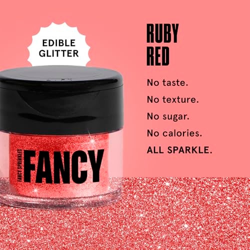 Fancy Sprinkles Holiday Ruby Red Premium Edible Glitter, 100% Edible Glitter for Sparkling Food & Drinks No Taste or Texture (4gm) - Image 2