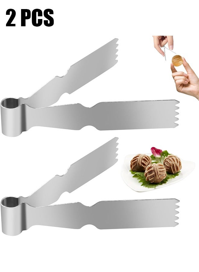 اتش واي 2 قطعة ملقط المعجنات ملقط ، ملقط المعجنات الفولاذ المقاوم للصدأ ، أداة المكشكش للخبز لتزيين وختم ملفات تعريف الارتباط - Image 1